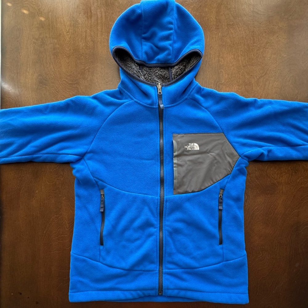 The North Face Kids Blue and Gray Fleece Jacket